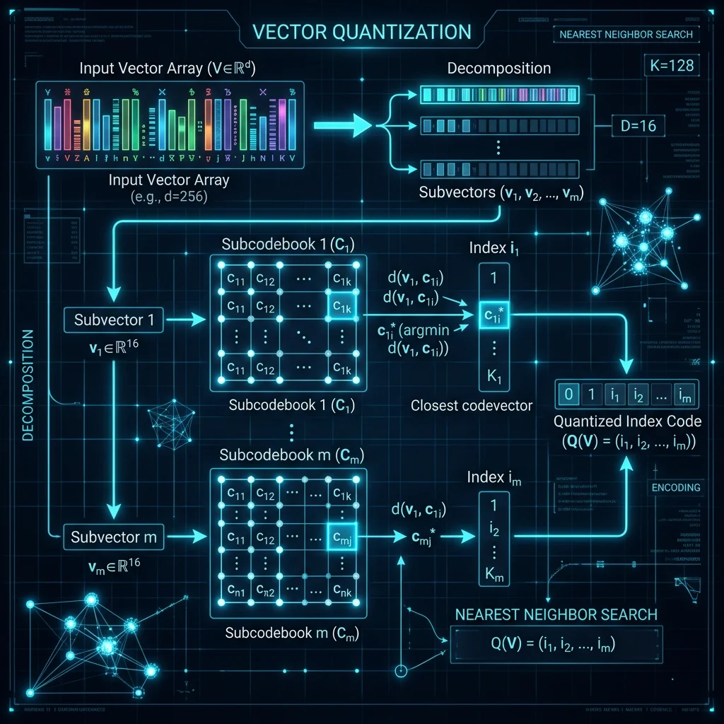 Product Quantization: Compressing High-Dimensional Vectors by 97% cover image